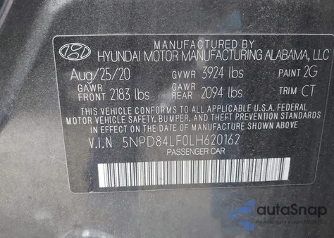 2020 Hyundai Elantra Value Edition из США, поврежденный, VIN 5NPD84LF0LH620162